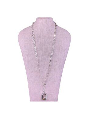 Origami Owl Women’s Silver Tone Necklace With Crystal Locket “Love” Charm